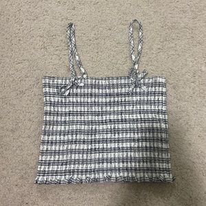 Forever21 Large Black and White Plaid Top